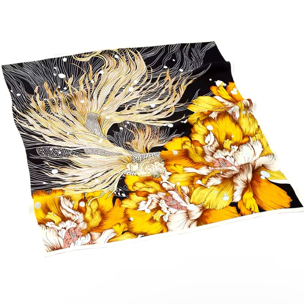 100% Pure Silk Satin Scarf High-Quality - Square Scarves. Bag Wrist/Scarf - Picture 6 of 9
